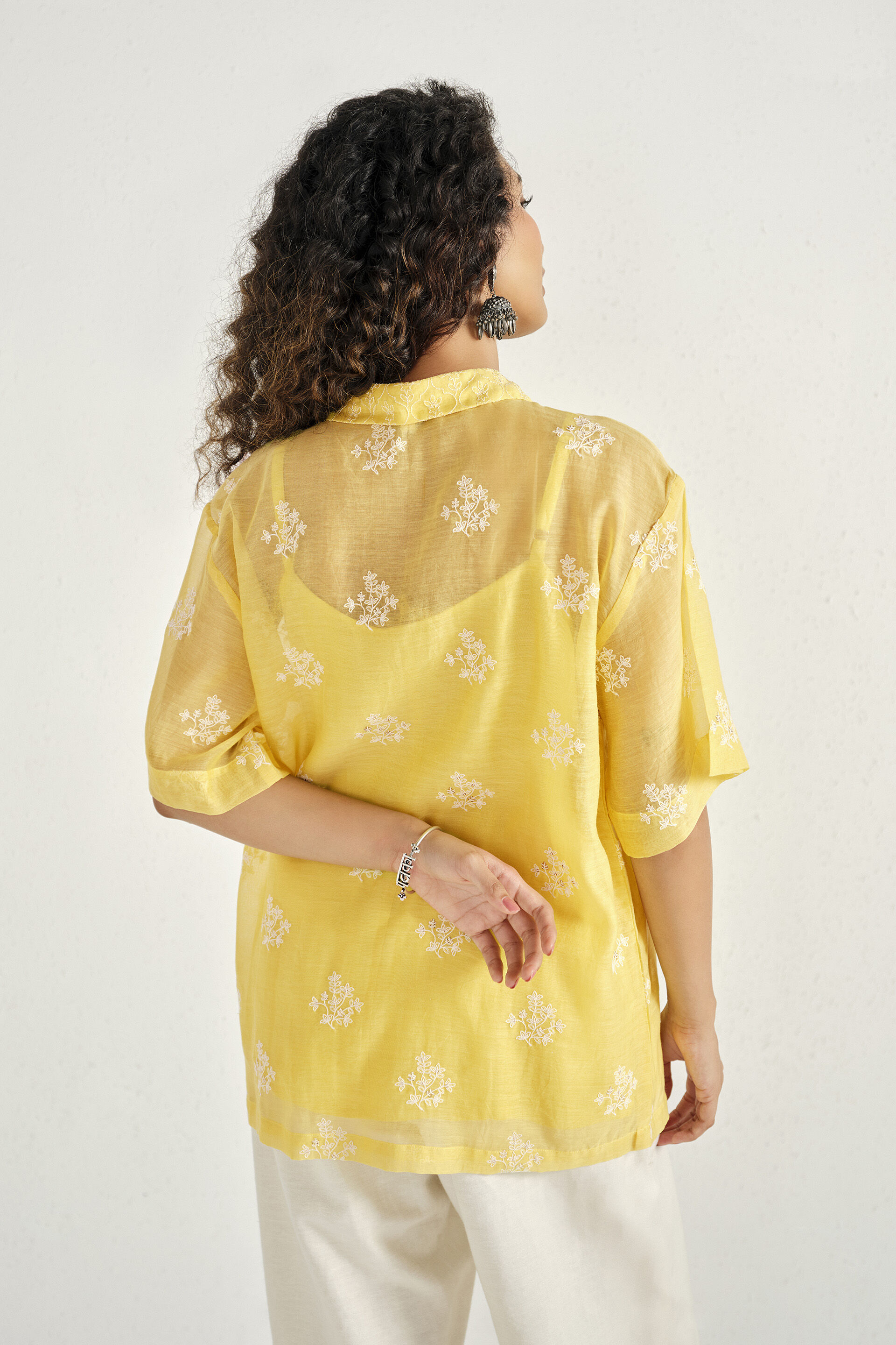 Lemon Meadow Embroidered Top, Yellow, image 5